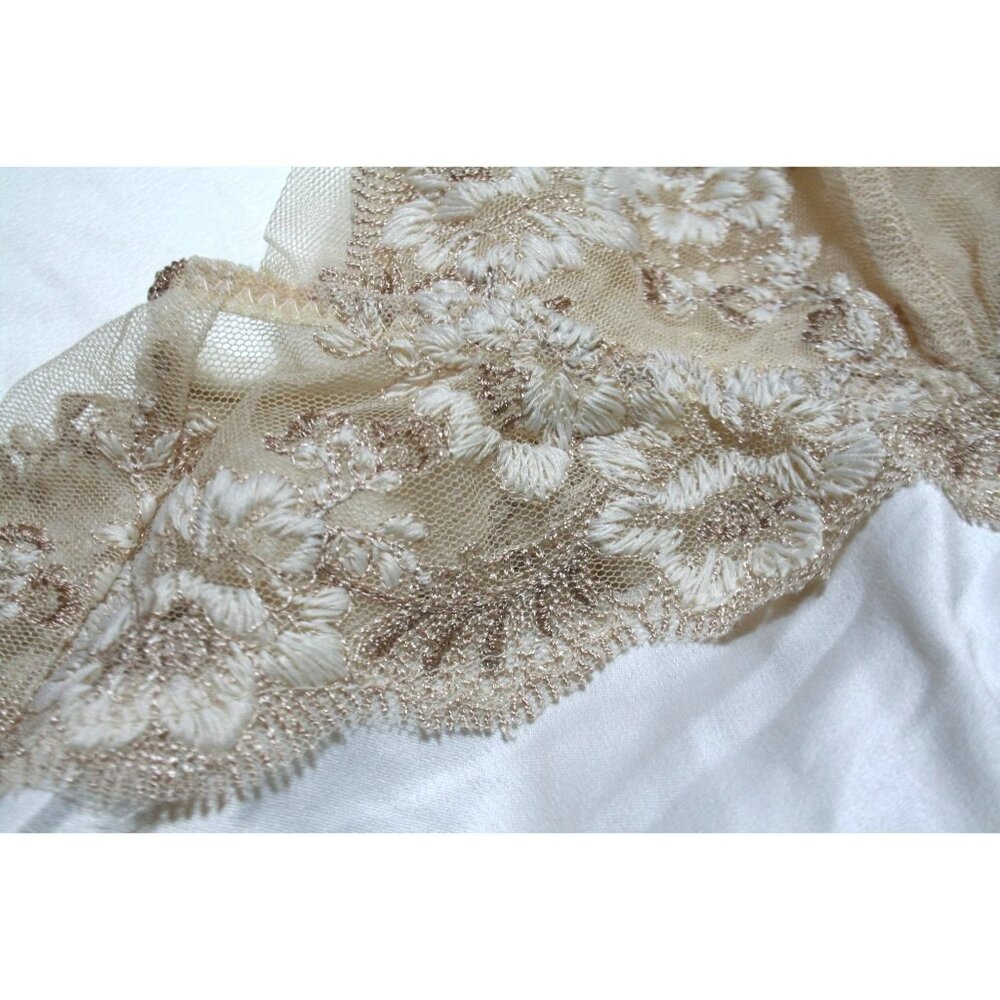 Flora Nikrooz Chemise White Gold Lace Womens‎ S Babydoll Camisole Bridal Wedding - Picture 3 of 4